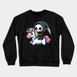 Cute Reaper Riding Unicorn Crewneck Sweatshirt